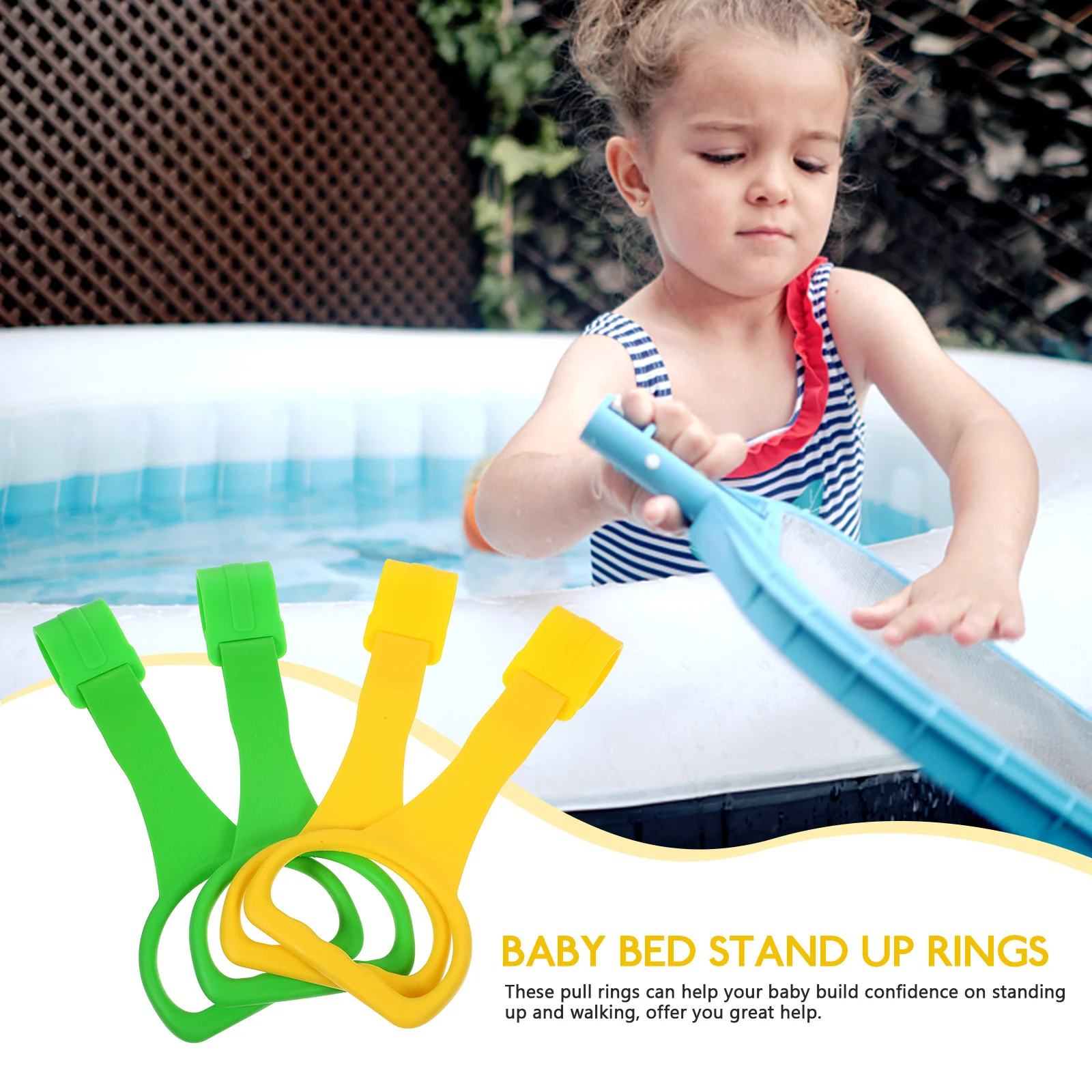 4Pcs Baby Stand Up Rings Crib Pull Rings Safe Durable Tools Infants Toddler Hand Pull Ring