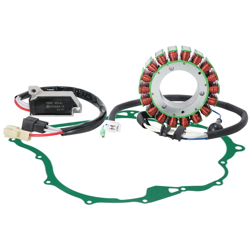 Motorcycle Regulator Rectifier+Ignition Stator Coil+Cover Gasket For Yamaha XV700 Virago XV750 Virago XV1000 Virago