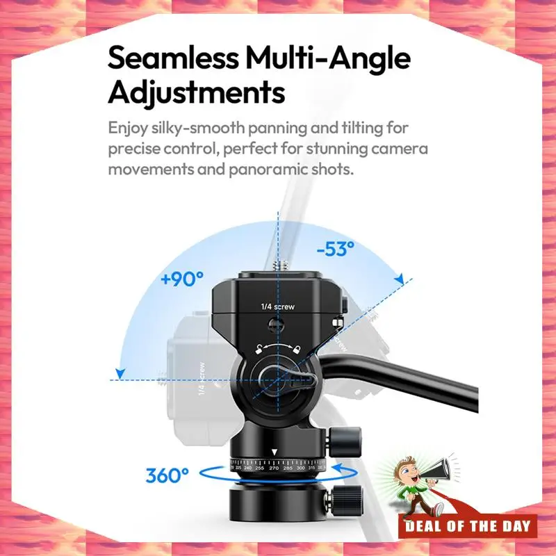 24-Hour Delivery Ulanzi U190 II Uka Fluid Tripod Head Quick Release Ball Head Max Load 4KG Professional Video Recording