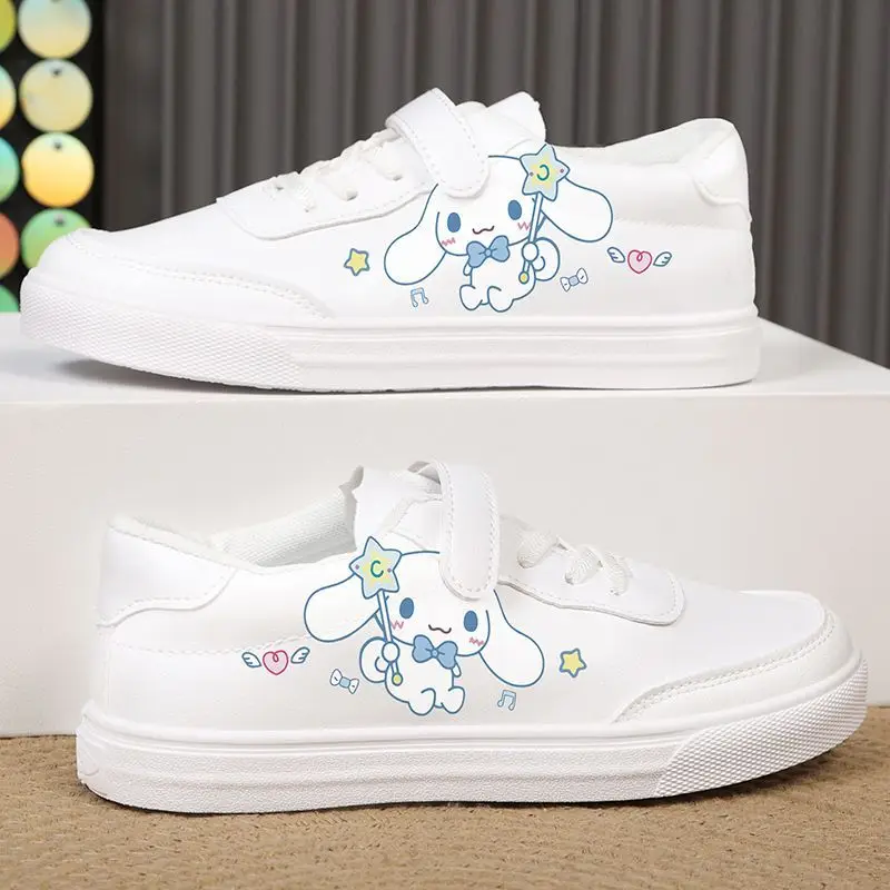 Kawaii Kuromi Shoes Kids White Shoes Cartoon Mymelody Tennis Shoes Cinnamorol Casual Sneakers Children Basket Shoes Size 25-36