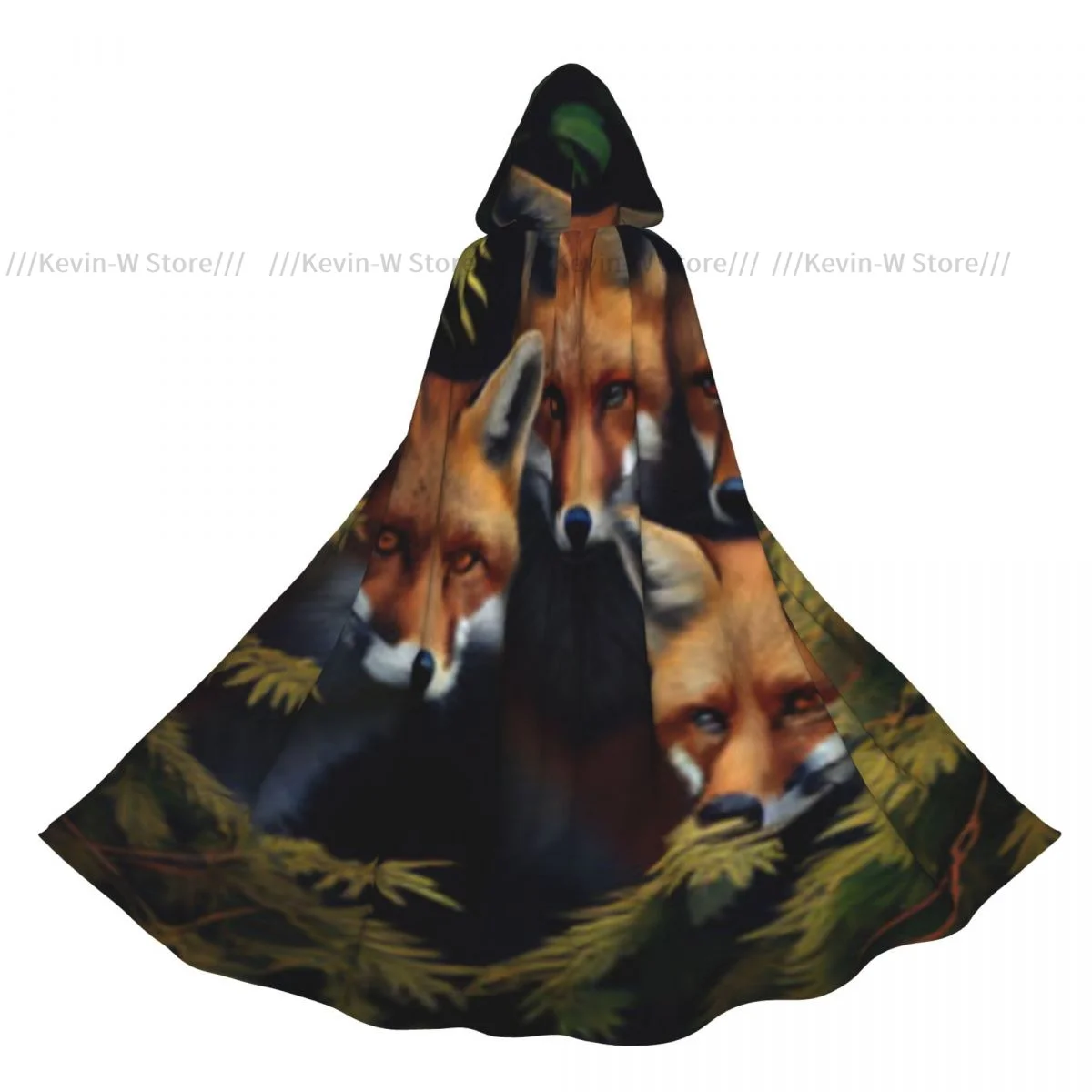 

Длинная накидка-плащ Красные лисы скрывающие кусты Плащ с капюшоном Пальто Осенние толстовки