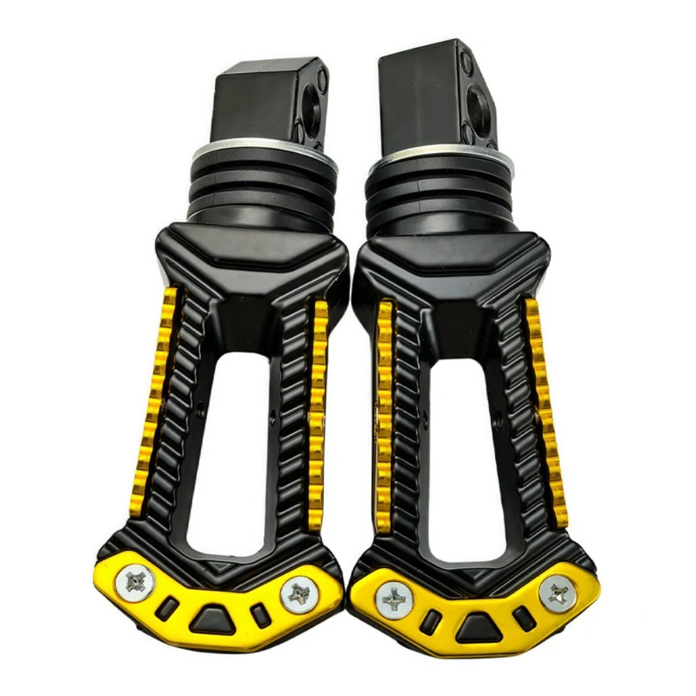 

Aluminum alloy motorcycle pedals pair footrests with wear resistant and non slip patterned for front rear fitting