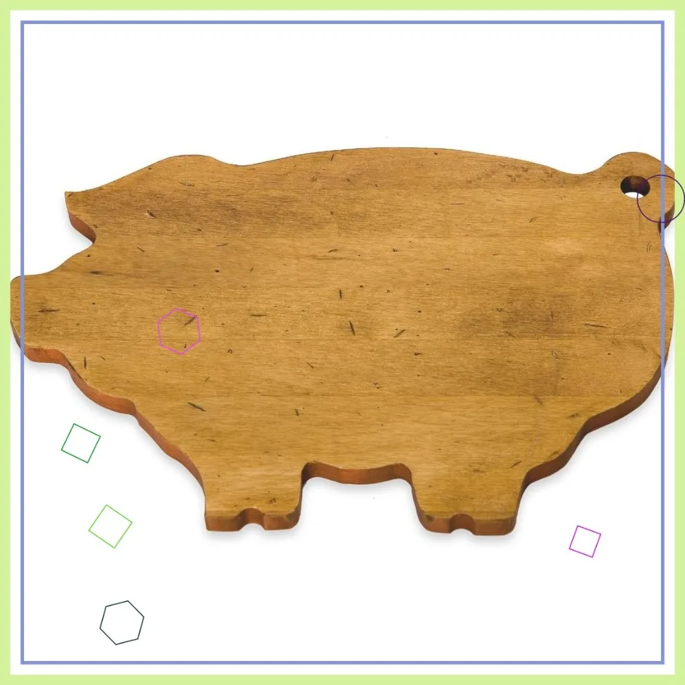 

Разделочная доска из кленового дерева в форме свиньи 14x9 дюймов — ремесленный сырный сервер и декор для кухни