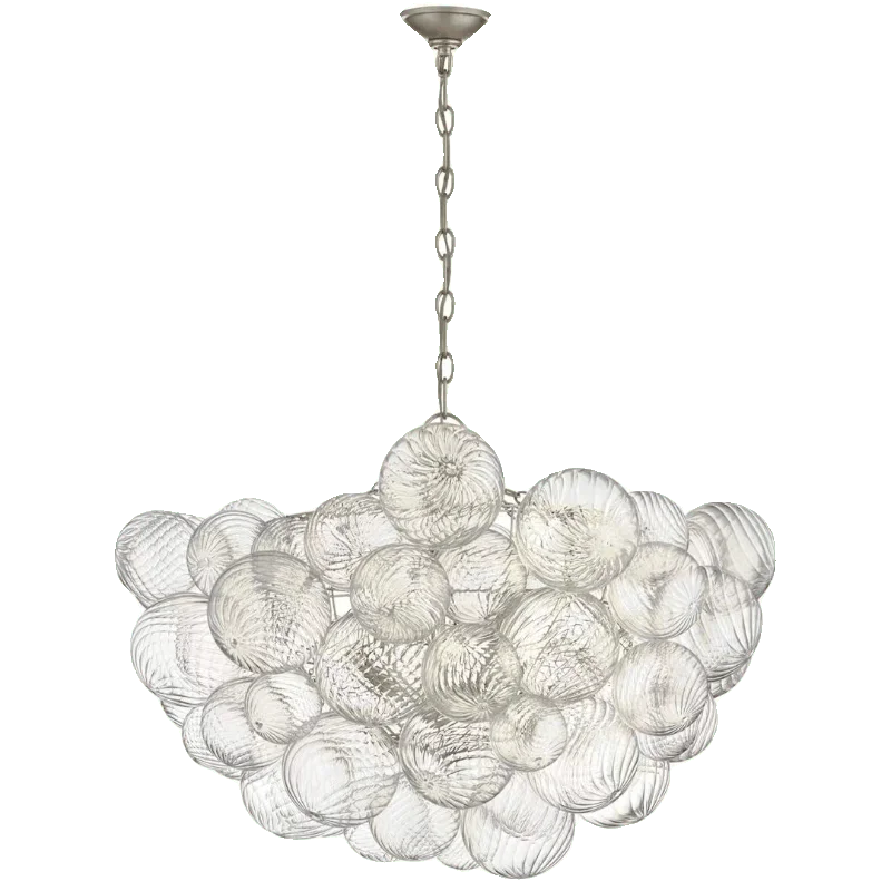 

American whirlpool bubble glass ball chandelier empty creative light luxury villa