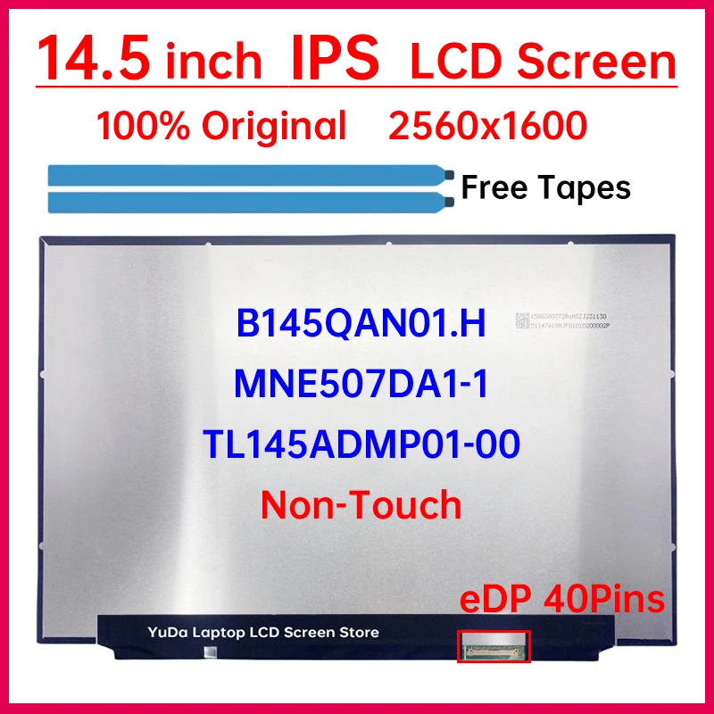 

14,5 "ЖК-экран для ноутбука B145QAN01.H MNE507DA1-1 TL145ADMP01-00 для Lenovo ThinkPad P14s Gen 5 21G2 21G3 Панель дисплея без сенсорного экрана