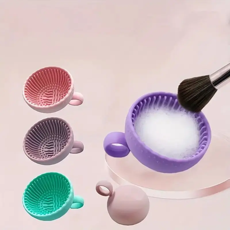 1pcs QuickClean Makeup Brush Cleaner - Premium Silicone Scrubber & Non-slip Bowl - Effortless Deep Cleaning for All Facial - view 5