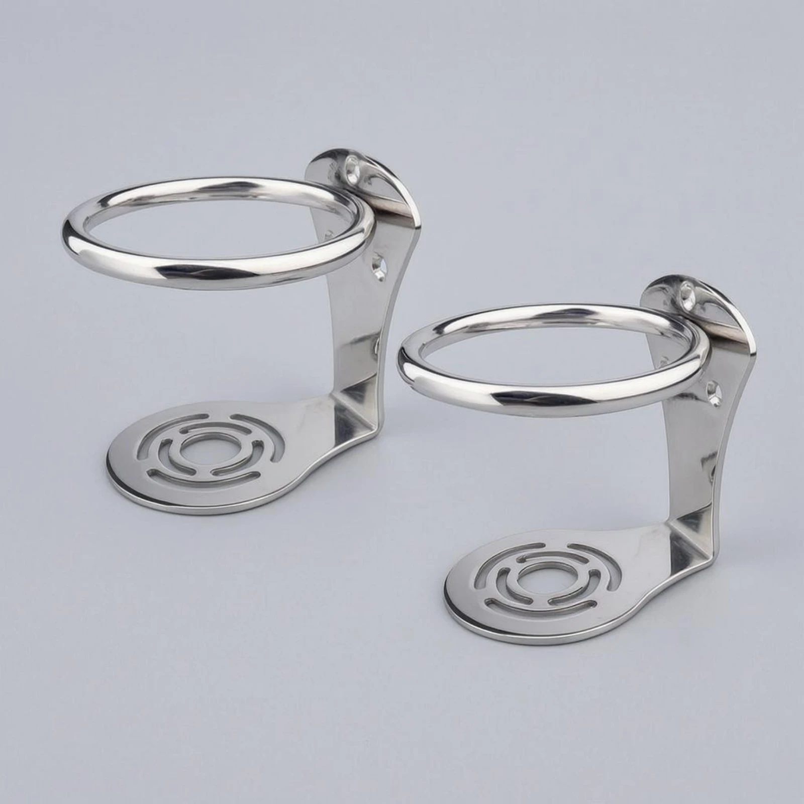 Mountable Cup Holder Polished Stainless Steel Drink Holder Wall Mounted Slotted Base for Kitchen Cabinet
