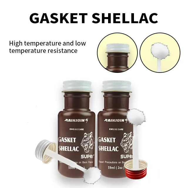 59ML Head Gasket Shellac Brush-On Flat Cylinder Gasket Sealant High Temperature Resistant Car Engine Block Repair Adhesive