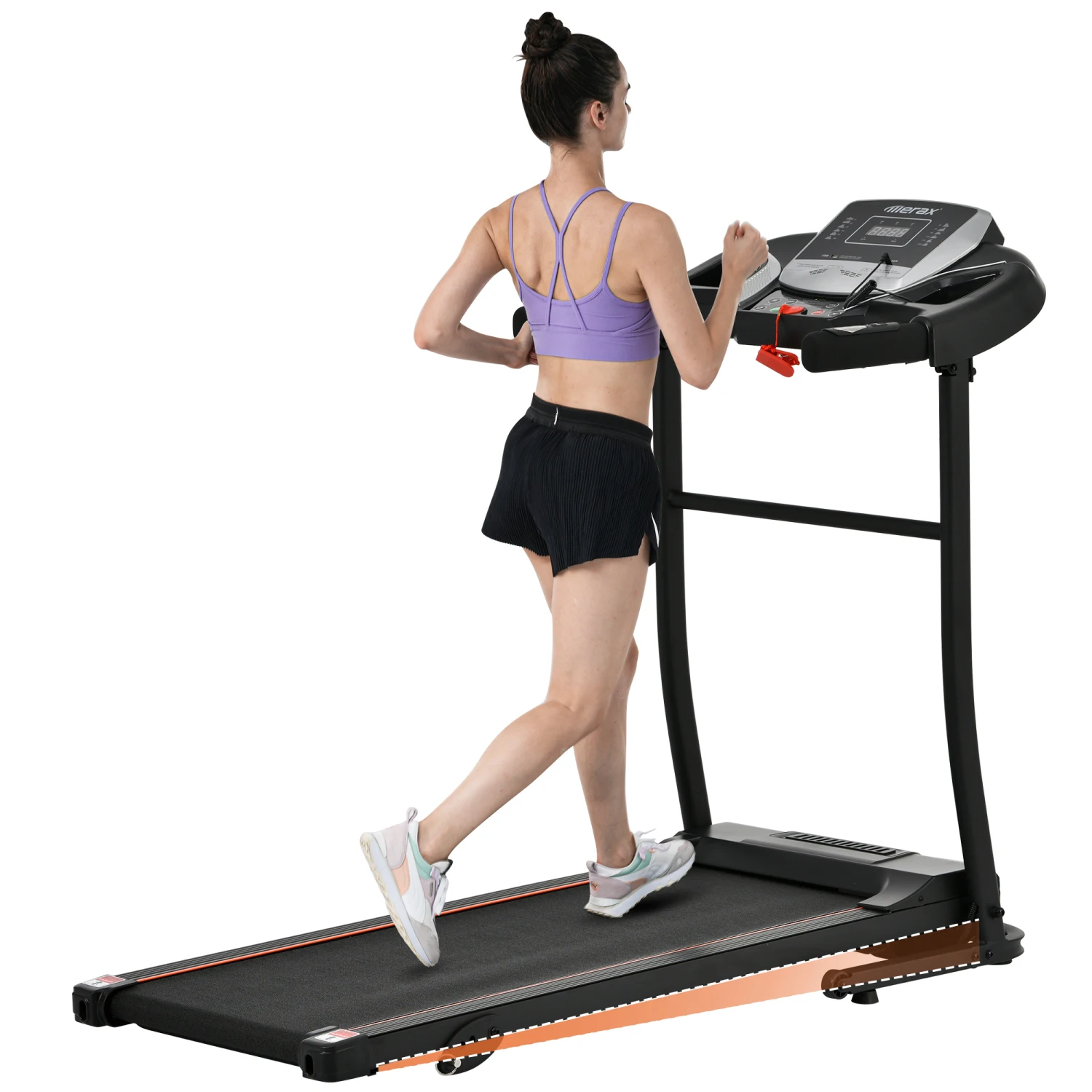 Home Folding Treadmill with Pulse Sensor, 2.5 HP Motor, 7.5 MPH Speed, 300LBS Capacity, 3 Level Incline, 12 Preset Programs