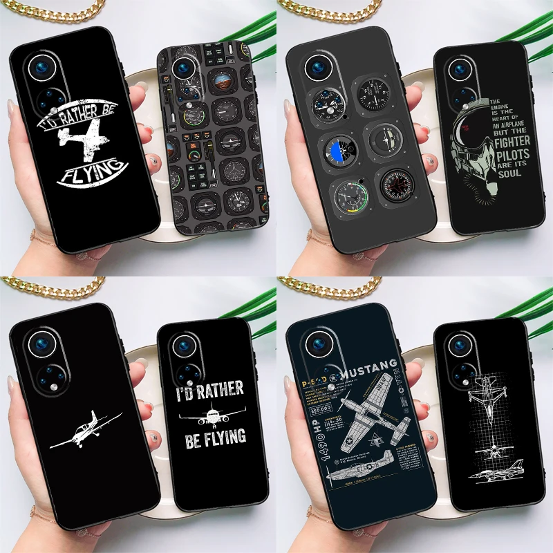 Aircraft Airplane Fly Travel For Huawei Honor Magic 5 Lite 70 50 X8 X9 a P20 P30 P40 P50 P60 Pro P Smart Nova 9 5T Case