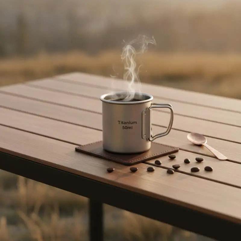 1Pcs Pure Titanium/Stainless Steel Mini Outdoor Portable Tea Coffee Cup