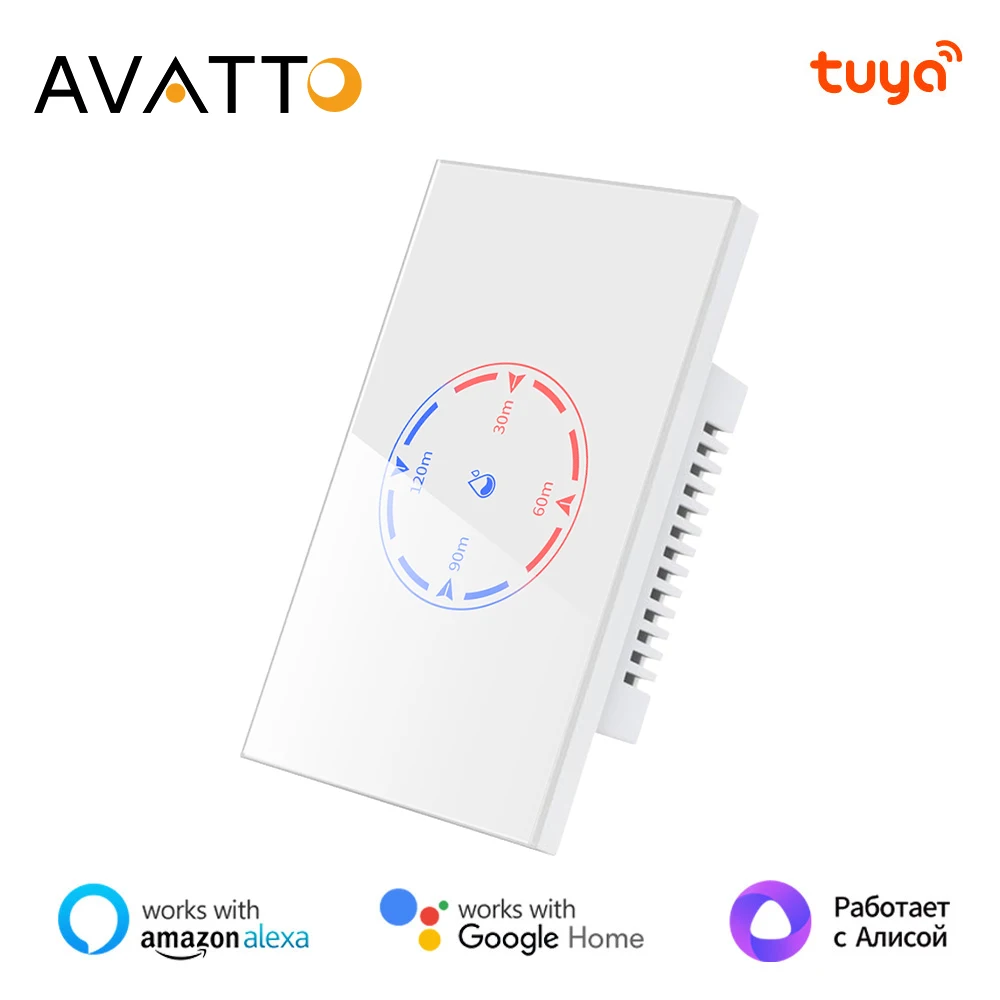 

AVATTO Tuya умный переключатель котла Wi-Fi 20A/4400 Вт водонагреватель сенсорный переключатель таймер обратного отсчета расписание поддержка Alexa Google Home