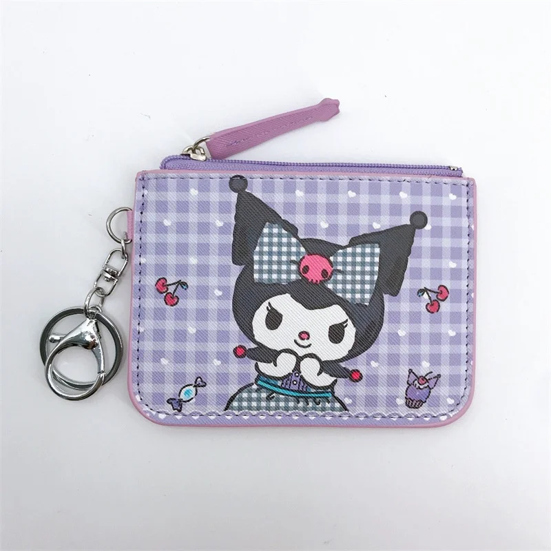 New Sanrio Kuromi My Melody Anime Coin Purse Cartoon Cinnamoroll Children Card Bag Cute Girls Pu Wallet Children Birthday Gifts image 5
