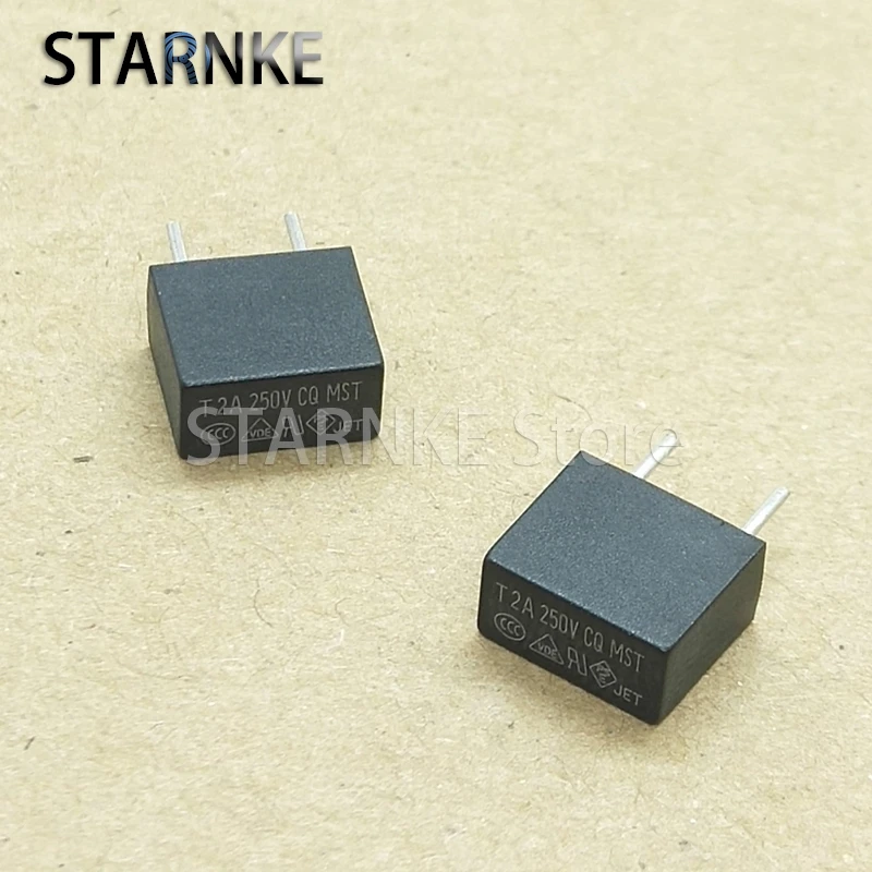 20PCS T2A 250V Square Fuse Delay Slow Break / Slow Melt DIP Fuse