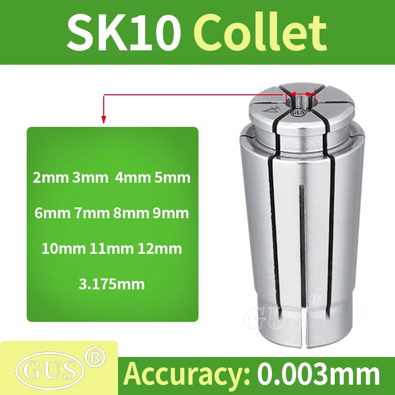 GUS SK10 SK16 Collet SSK10 SSK16 GSK10 GSK16 Collet Chuck Clamp Range 2-16mm SK collet CNC Machining Center Spring Chuck Collet