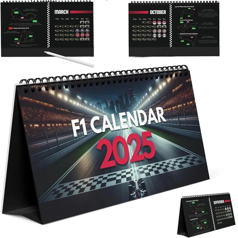 F1 2025 Desktop Calendar Experience The Thrill Of Racing In Style 2025 Motor Calendar For F1 Fans And Motorsport Enthusiasts