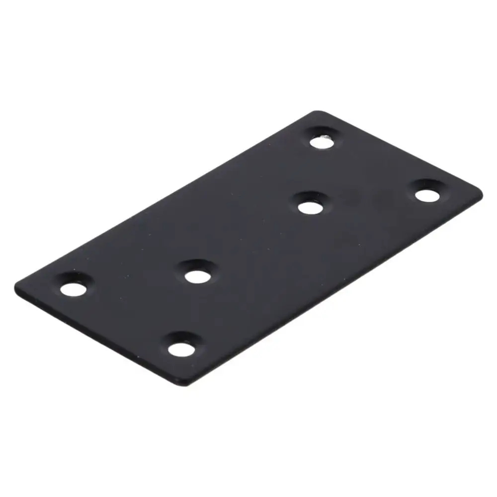 4PCS 3.94 x 1.97 inch Black Flat Mending Plate,Metal Bracket with Holes, Straight Steel Brace Fixing Joining Plate for Wood