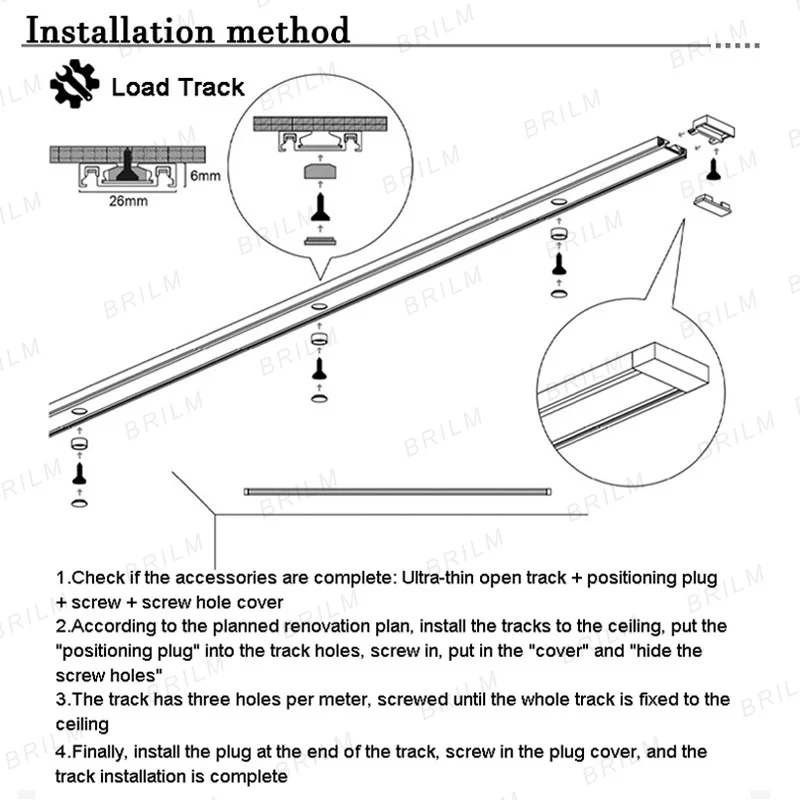 Slim Magnetic Track Light No Ceiling Required 6mm Surface Mounted Rail Home Store Flood Grille Spot LED Lamp Black White