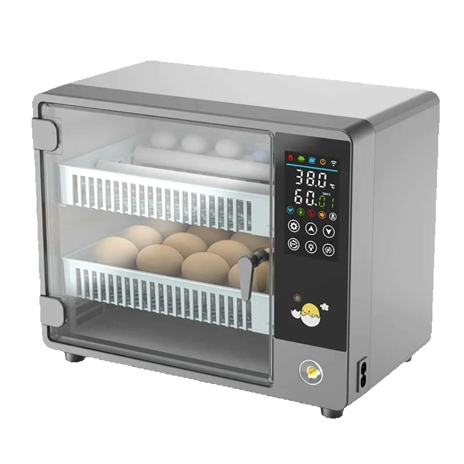 24-eieren incubator met lade Type eierincubator Turner met automatische waterbedaanvulling Temperatuurregeling Touchscreen - afbeelding 2