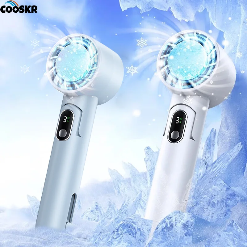 

Portable Fan Handheld Turbo Fan USB Rechargeable Outdoor Fan Small Foldable Hand held Fan Air Cooler with LED Display Power Bank