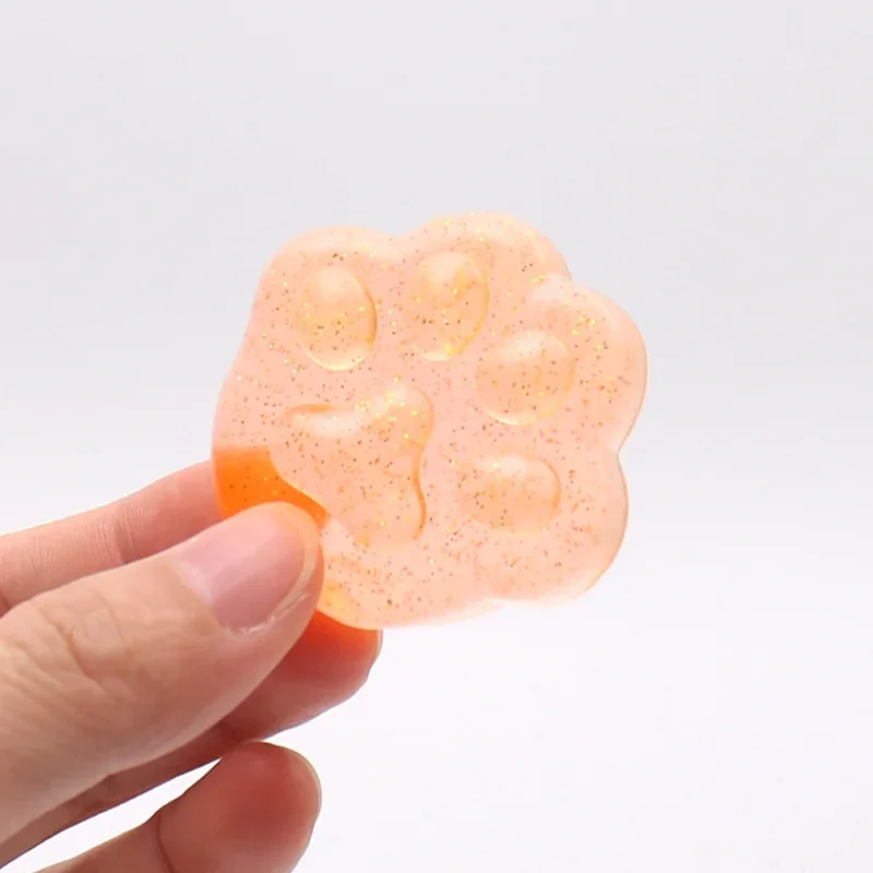 Mini Squeeze Mochi Cat\'s Paw Anti-Stress Ball Toys Kawaii Squishy Transparent Novelty Fidget Funny Stranger Kids Pop Gift