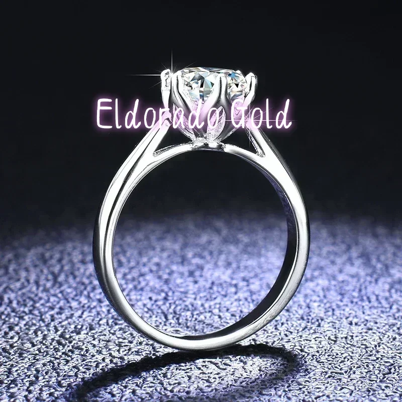 

Eldorado Gold Women's Luxury PT950 Platinum Wedding Ring With GRA Credentials Real D Color VVS 1 Carar Moissanite Diamond Rings