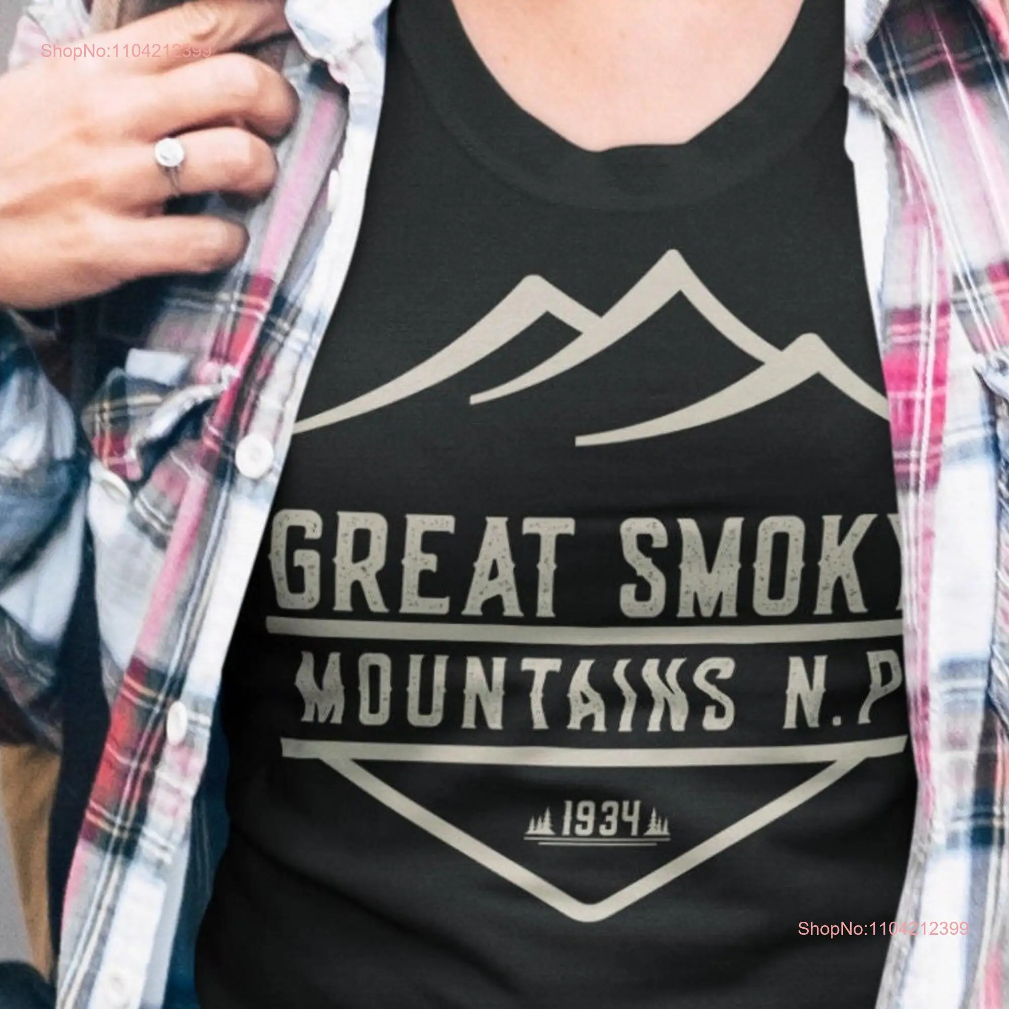 Great Smoky Mountain T shirt North Carolina National Park Top for Camping and Hiking long or short sleeves