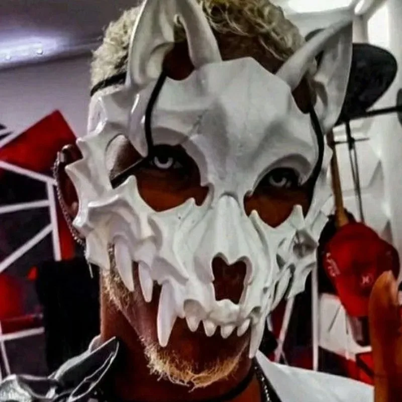 Masque de crâne de fête, dents longues, squelette de démon, demi-masque, loup, Dragon, tigre, Houjuu Nue, accessoires de Costume d'halloween, 2025
