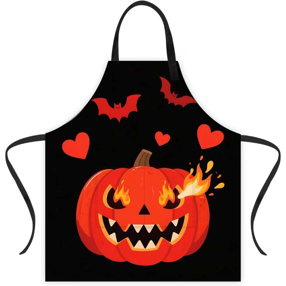 Halloween Apron Home Kitchen Cooking Baking Gardening for Women Men with Pockets waterproof 32x28 inch
