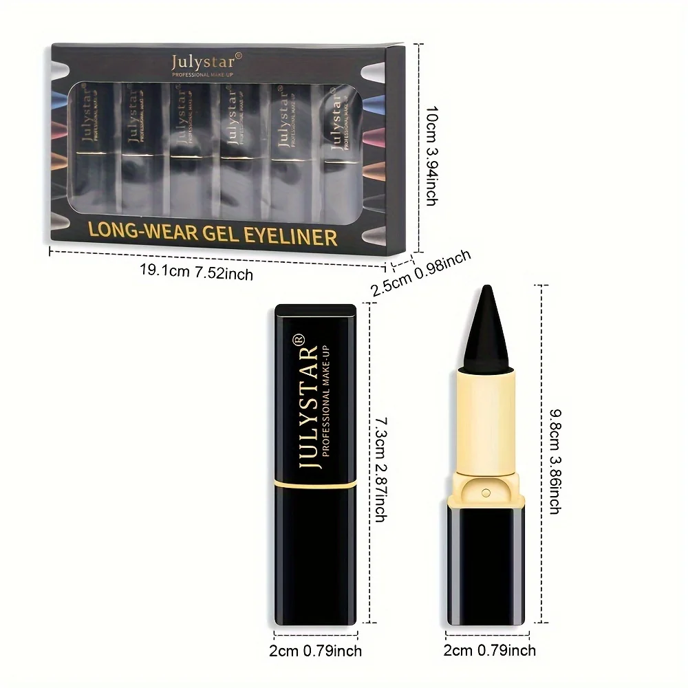 كحل مقاوم للماء كريم القلم 6 قطعة/المجموعة ماتي التجفيف السريع سموكي العين اينر عصا ملونة كحل قلم رصاص ماكياج مستحضرات التجميل كيت