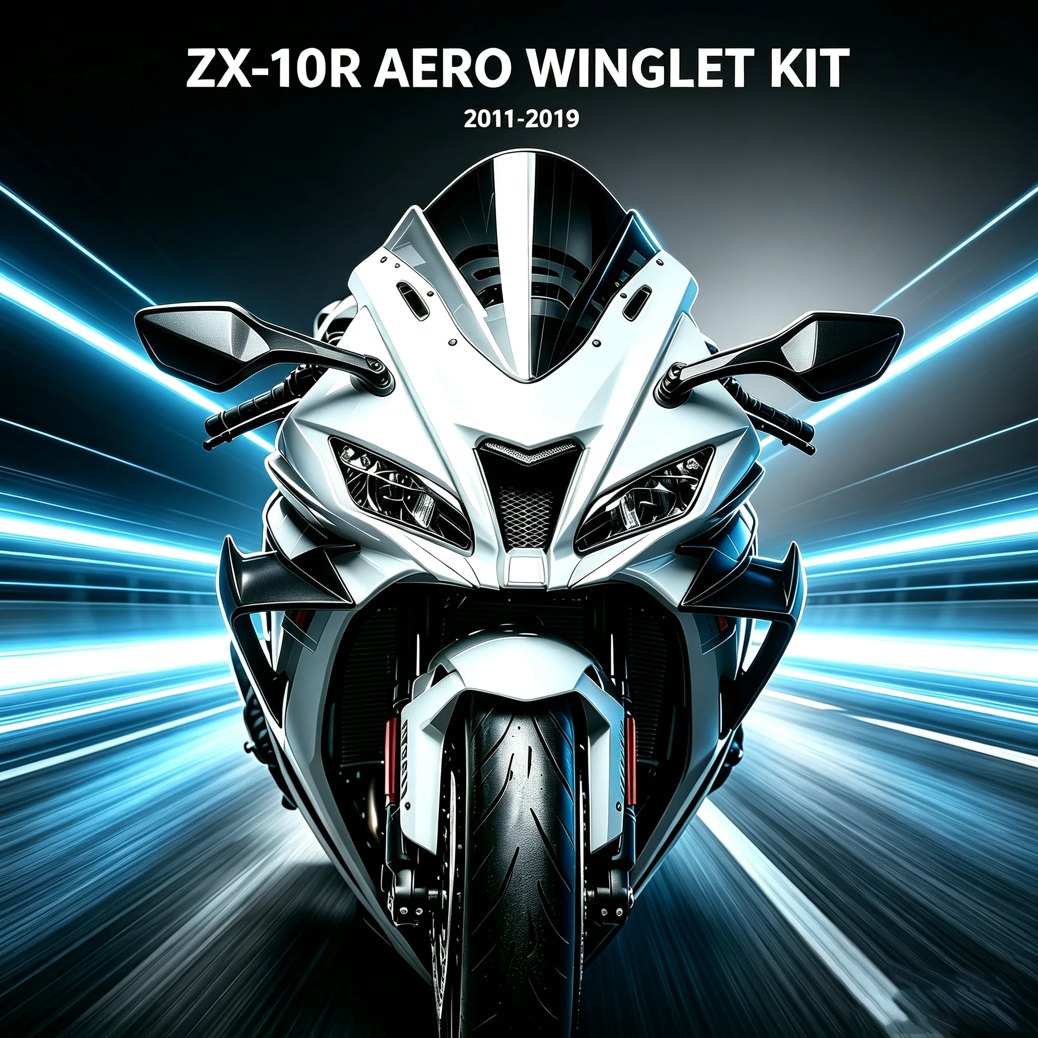ZX10R ZX-10R 2011 2012 2013 2014 2015 2016 2017 2018 2019 Motorrad-Verkleidungsteile-Kit Feste Winglets Aerodynamische Flügel Spoiler