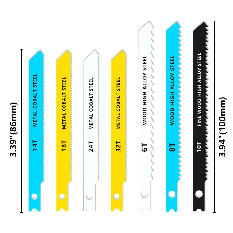 CMCP U-shank Jig Saw Blade 6/8/10/14/18/24/32T Woodworking Curve Saw Blade Fast Cutting Saw Blade For Wood Metal