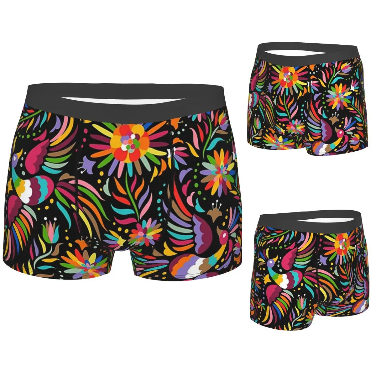 

Boxer Underpants Shorts Traditional Mexican Colorful Panties Men's Ventilate Underwear for Homme Man Boyfriend Gift