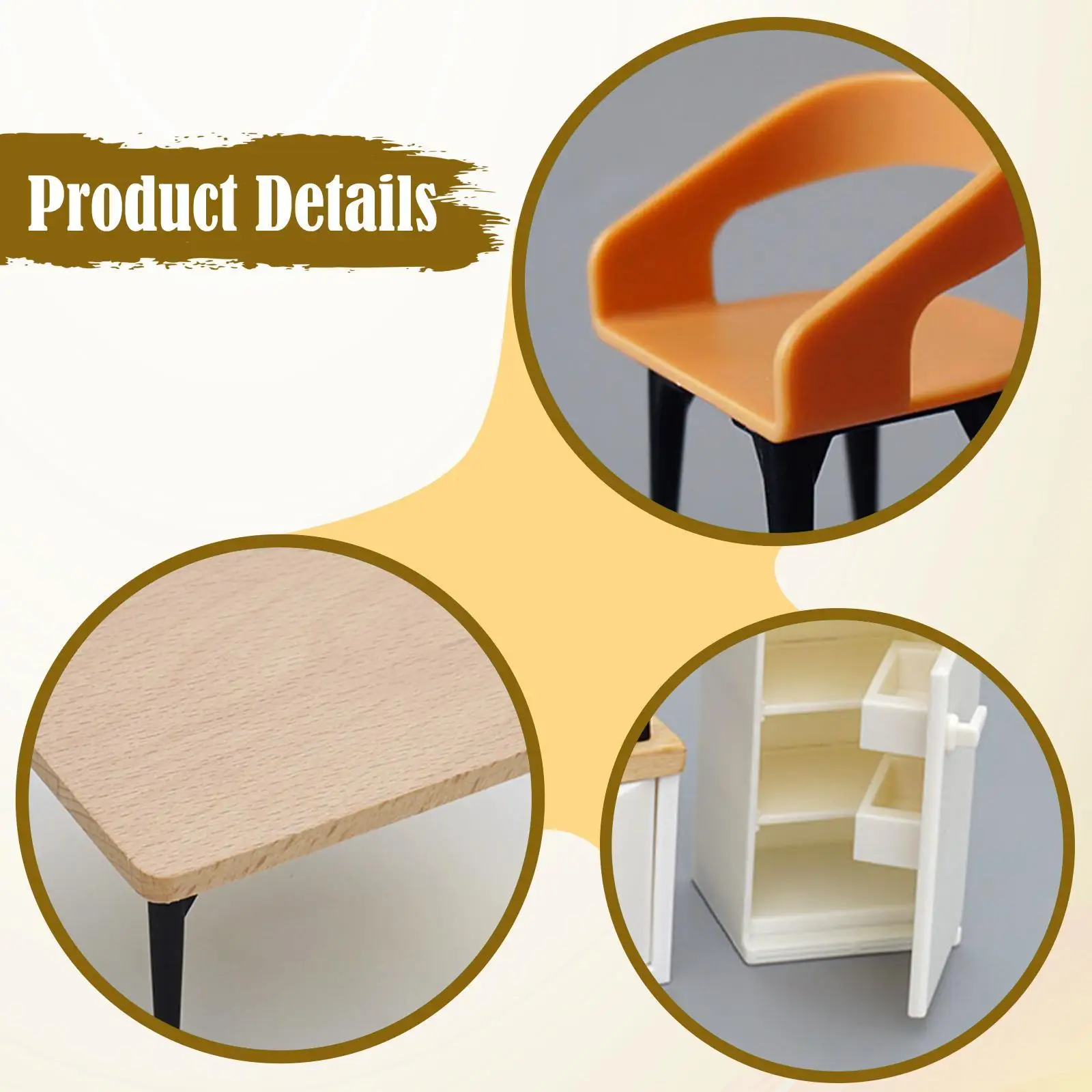 Juego de muebles para casa de muñecas, gabinete, decoración para casa de muñecas para niños pequeños 3+