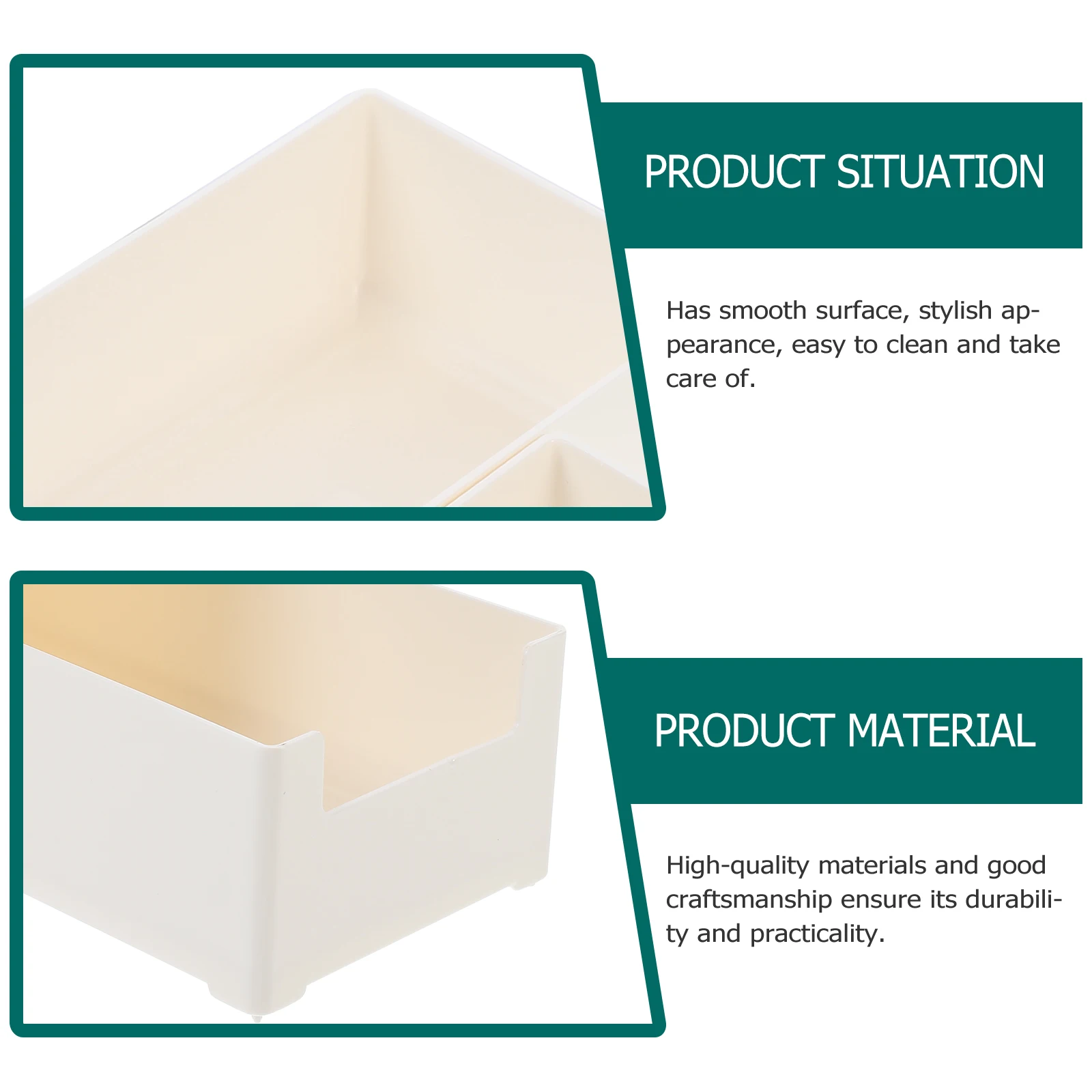 

2pcs Japanese-Style Storage Box Desktop Organizer Plastic Container Toiletries Lipsticks Nail Polish Bedroom Living