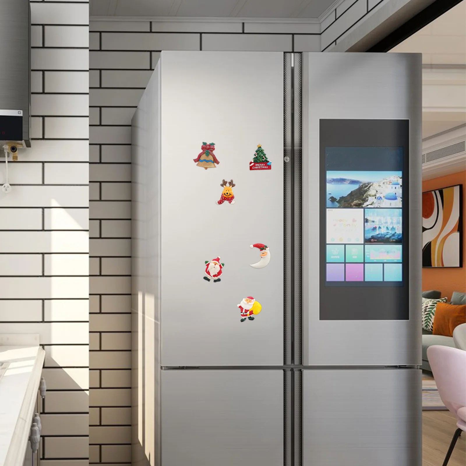 

6Pcs Christmas Resin Charms Xmas Themed DIY Decoration Resin Charm for Phone Case Fridge Creative Xmas Design Christmas Charms