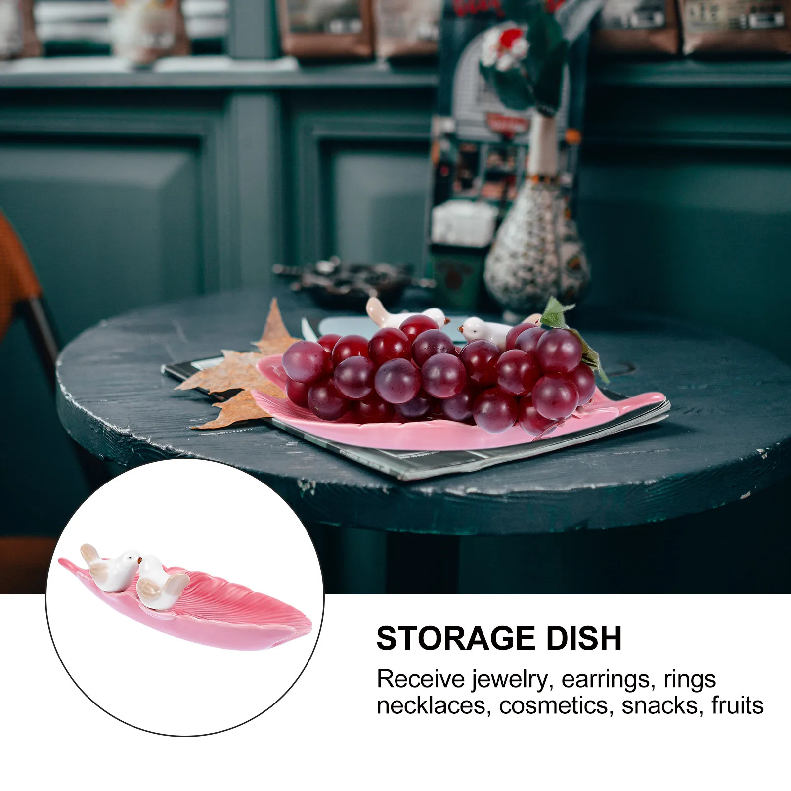 

1 шт. Премиальный керамический поднос для украшений с мотивом маленькой птички, модная тарелка для хранения ювелирных изделий для ежедневного использования, свадебный подарок, подарок на День святого Валентина, подарок на день рождения