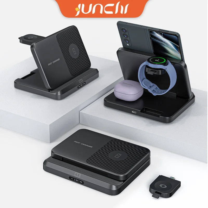 

Foldable Wireless Charger Stand for Samsung Galaxy Z Fold 5 4 3 S24 S23Ultra Fast Charging Dock Station for Galaxy Watch 6 Buds2