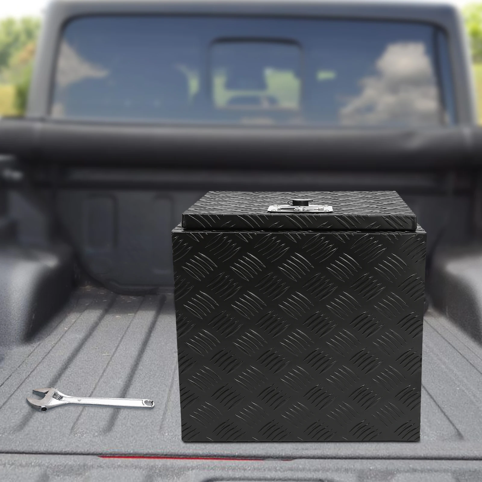 18"X17" X18 "Heavy-Duty Aluminum Tool Truck Bottom Box, Truck Trailer Storage And Locking-