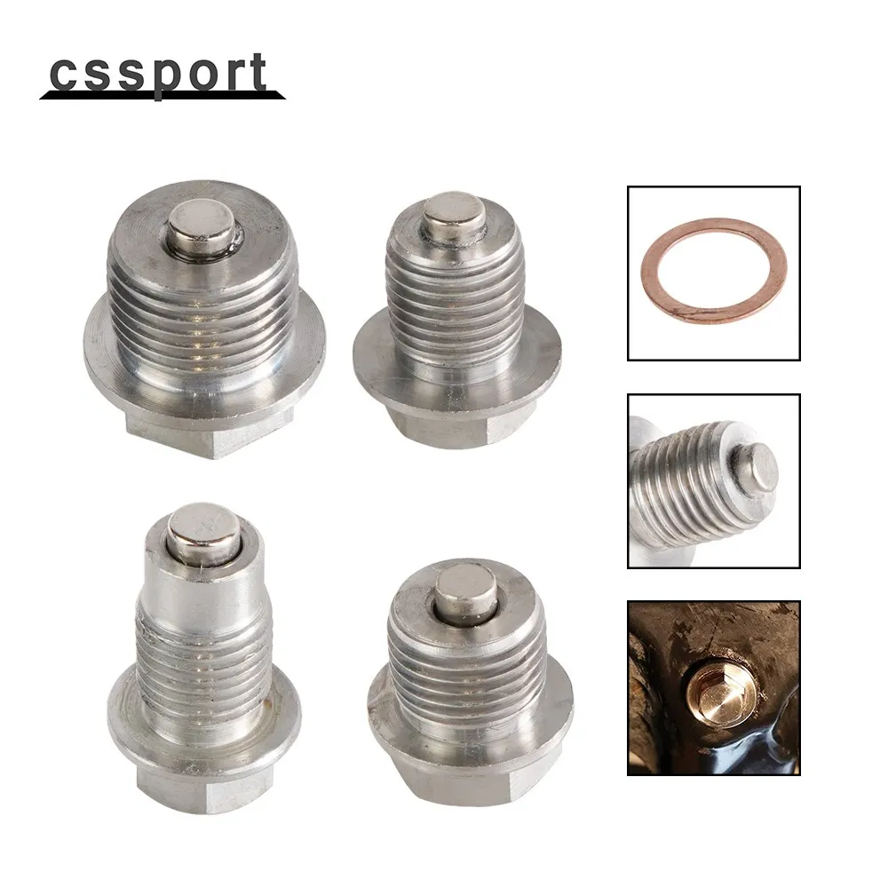 M12x1.25 M12x1.5 M12x1.75 M14x1.5 M16x1.5 M18x1.5 Stainless Steel Magnetic Oil Drain Plug Oil Drain Sump Nut Silver Auto Parts