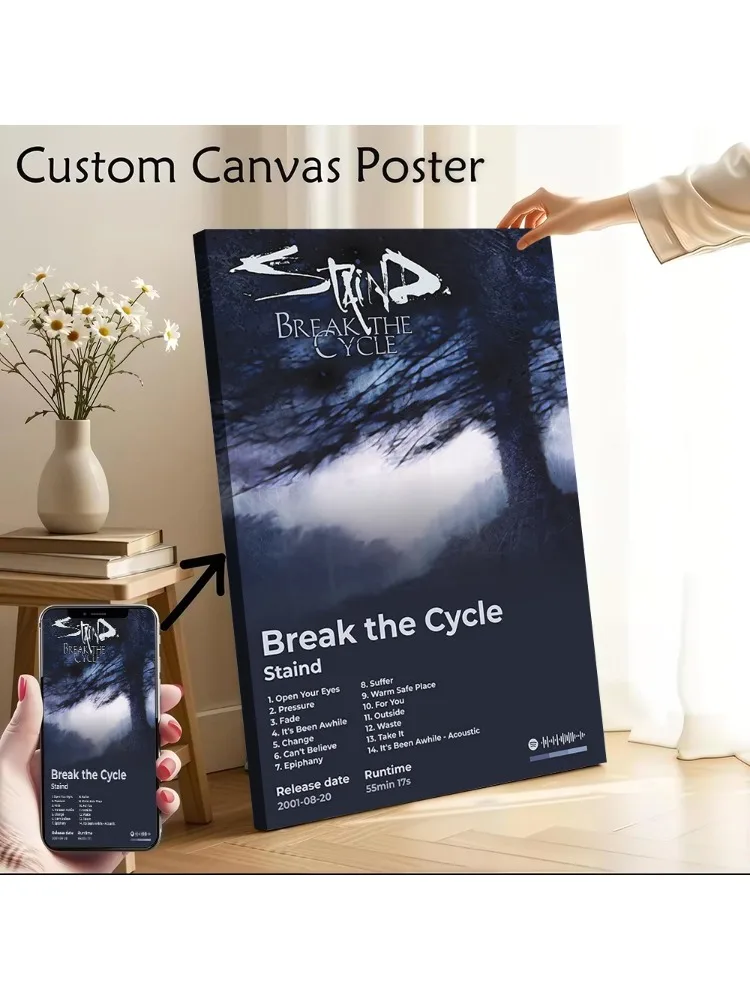 AliExpress NONE Staind - Break the Cycle Album Cover Poster Customizable Printed Canvas Painting for Pictures Wall Art Aesthetic Decoration Room