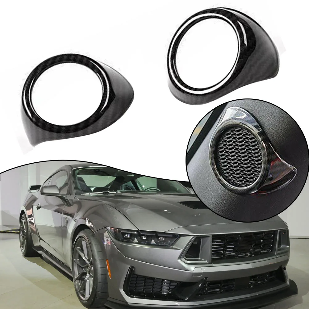 

Накладка на дверной стереодинамик из углеродного волокна для Ford Mustang 2015 2018, улучшает внутренний вид и предотвращает царапины