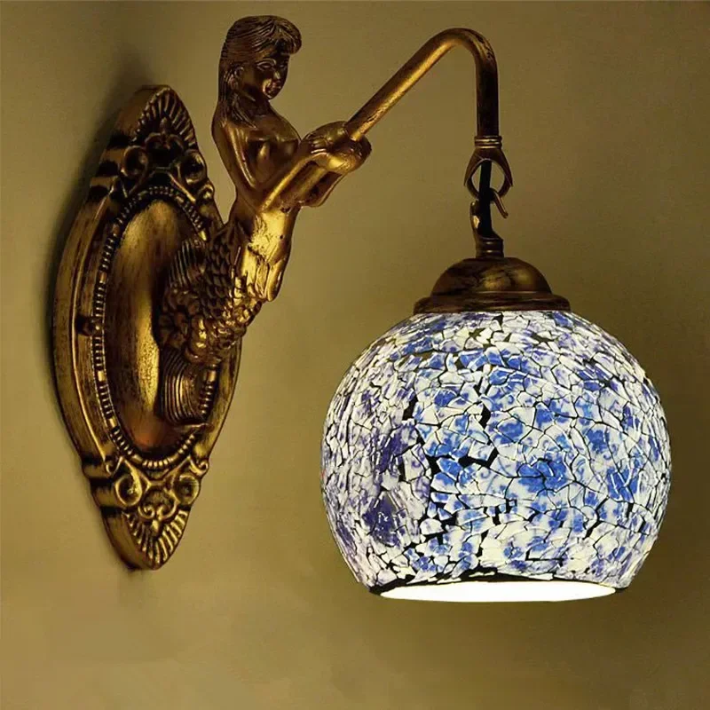 

ELARA Contemporary Mermaid Wall Lamp Personalized And Creative Living Room Bedroom Hallway Bar Decoration Light