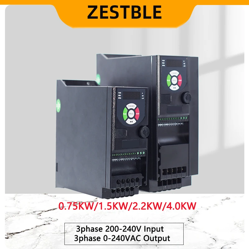 VFD ZA100G2 220V 3 Ph Input 3 Ph Output 0.4/0.75/1.5/2.2/4KW Micro Variable Frequency Drive Control Inverter