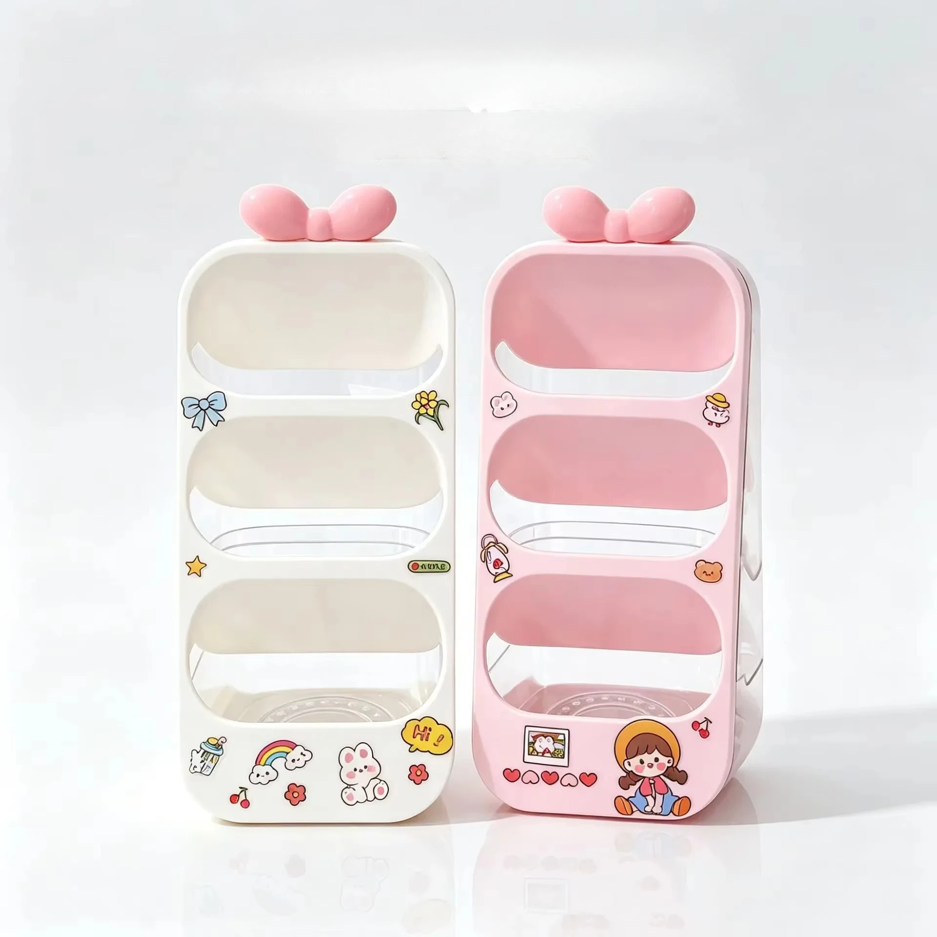 Cute Pen Holder for Girls Kids Desktop Storage Box Slanted Student Desk Stationery Large Capacity Organizer Pen Bucket