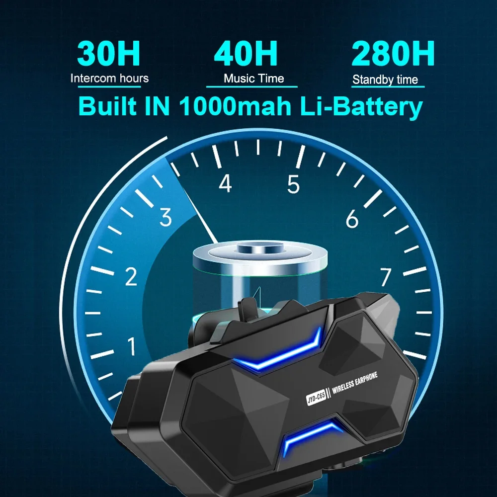 ل 2-10 ركاب الدراجات النارية خوذة سماعة رأس لجهاز الاتصال الداخلي V5.4 بلوتوث 500 متر مجموعة البيني مقاوم للماء شبكة شبكة الحديث سماعة #6