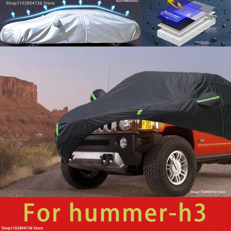 

For Hummer H3 Fit Outdoor Protection Full Car Covers Snow Cover Sunshade Waterproof Dustproof Exterior black car cover