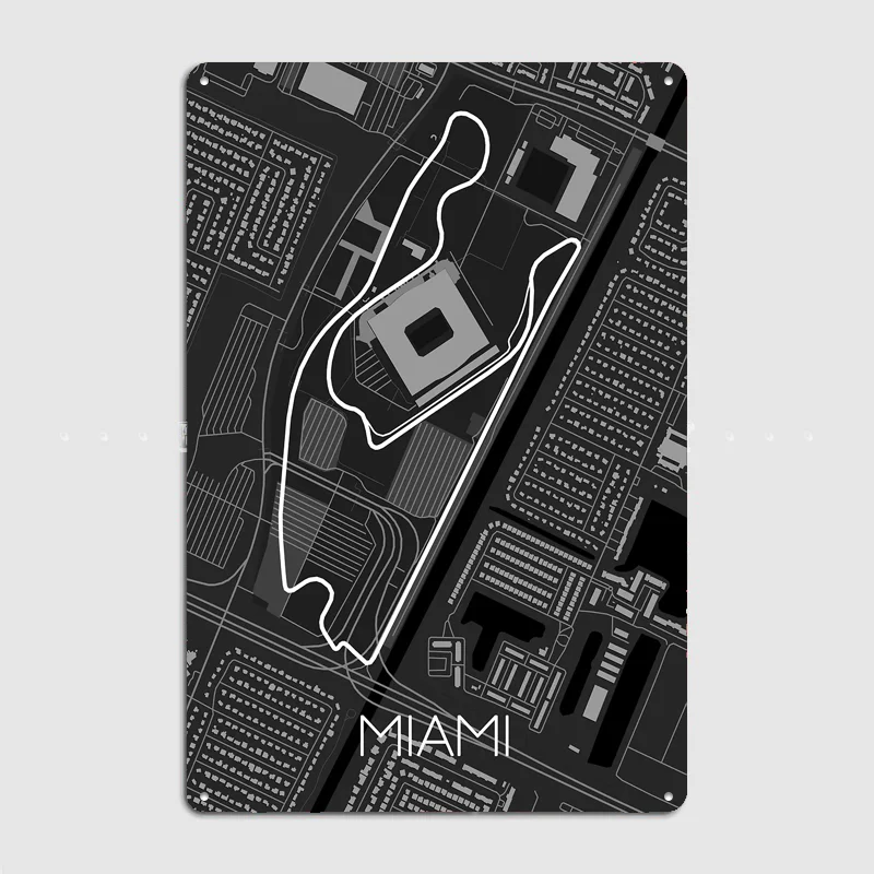Miami International Poster Metal Custom Sign Indoor Decor Pub Club Room Decoration Bar Posters Home Wall Decor