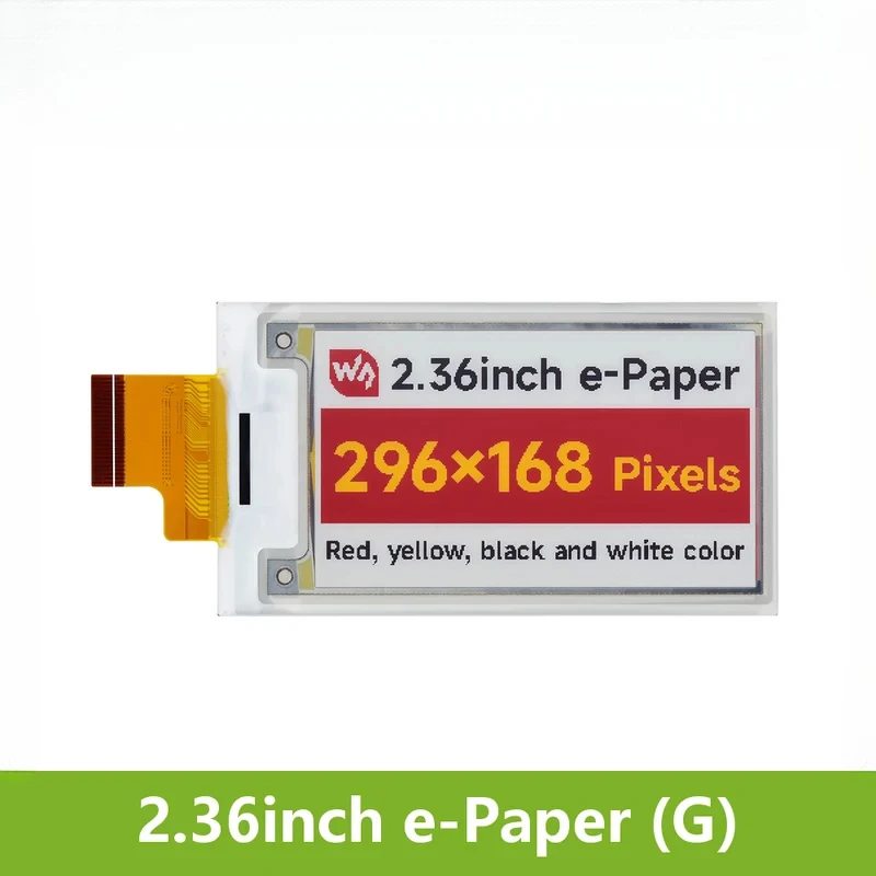 2.36inch E-Paper (G) Display, 296 × 168, Red/Yellow/Black/White Price Tags, Shelf Labels, Industrial