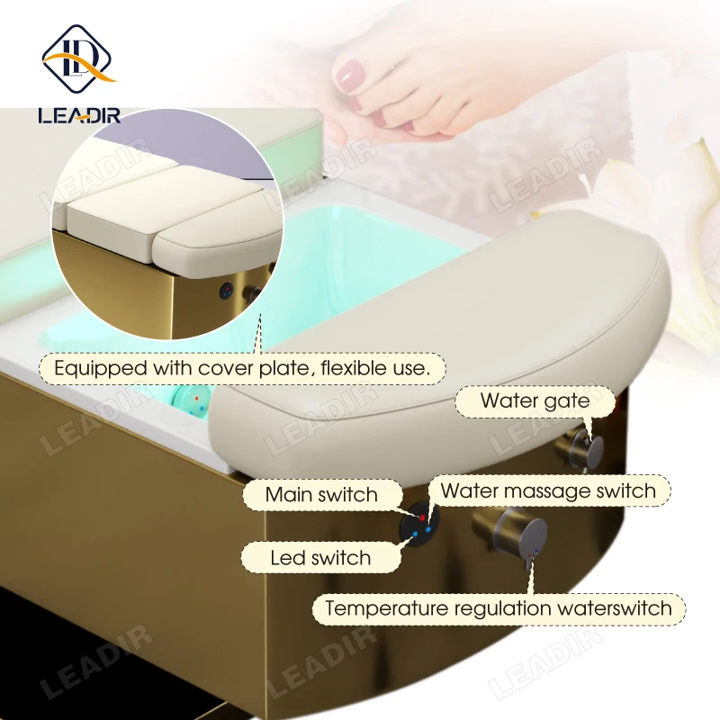 Salon Furniture Reclining Backrest Head Foot Spa Head Spa Washing Hair Chair Salon Electric Multifunctional Pedicure Shampoo Bed